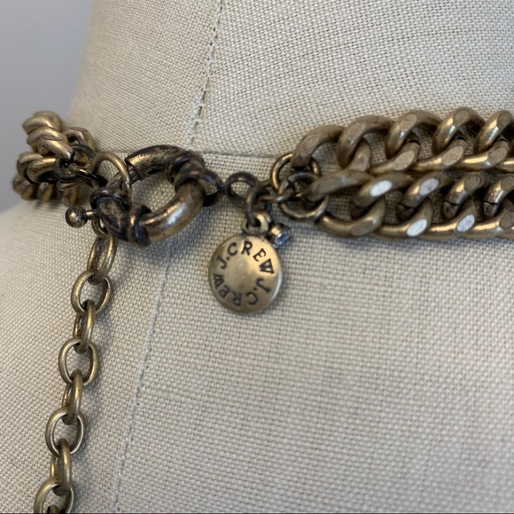 J Crew Black & Gold Rhinestone Statement Necklace - Picture 6 of 8